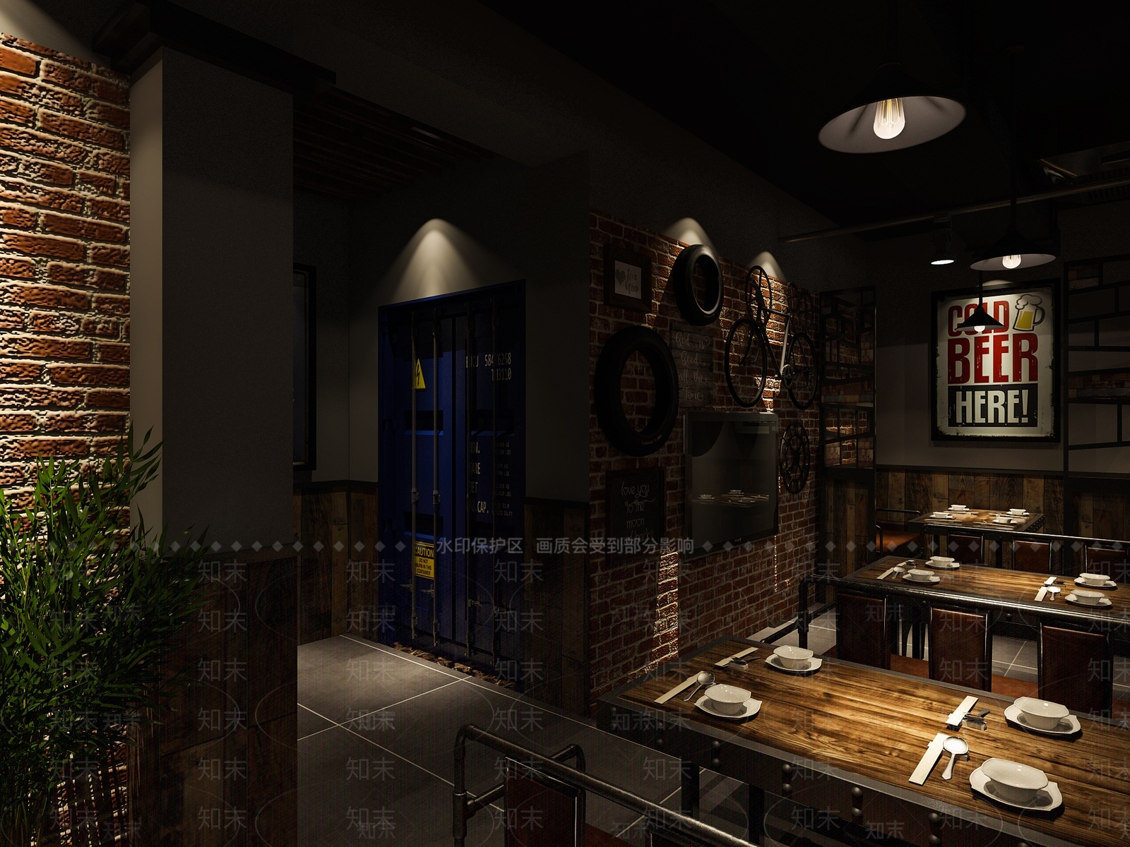 工业风烧烤店3D模型下载【ID:1104378242】