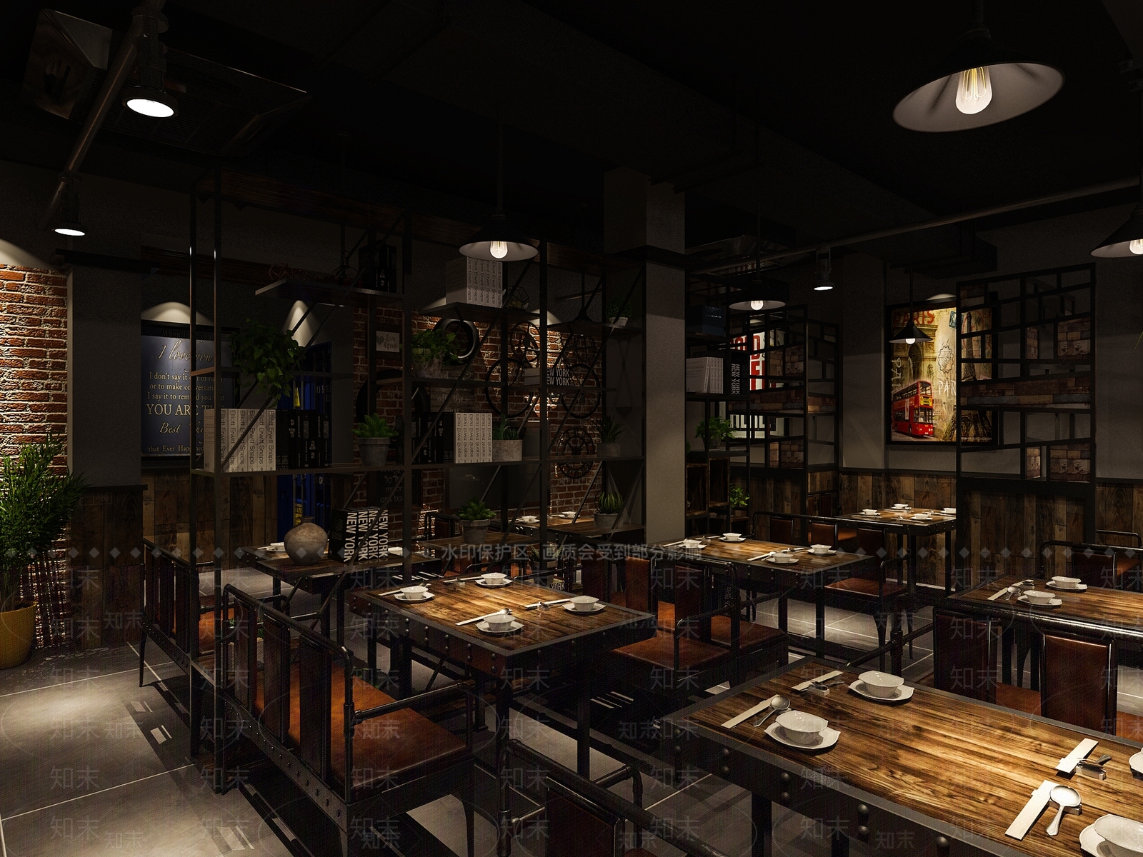 工业风烧烤店3D模型下载【ID:1104378242】