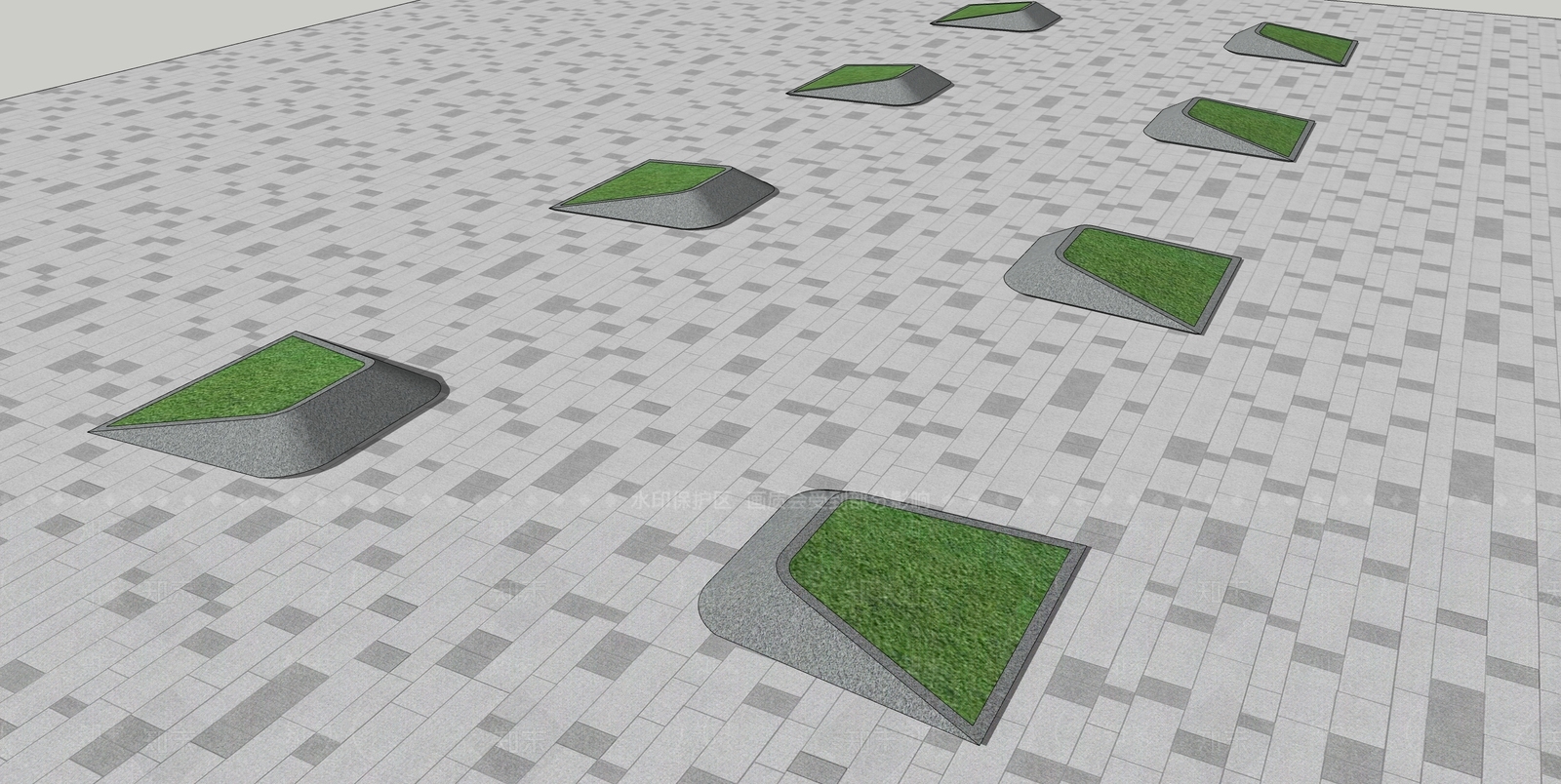 现代树池SU模型下载【ID:1104381910】