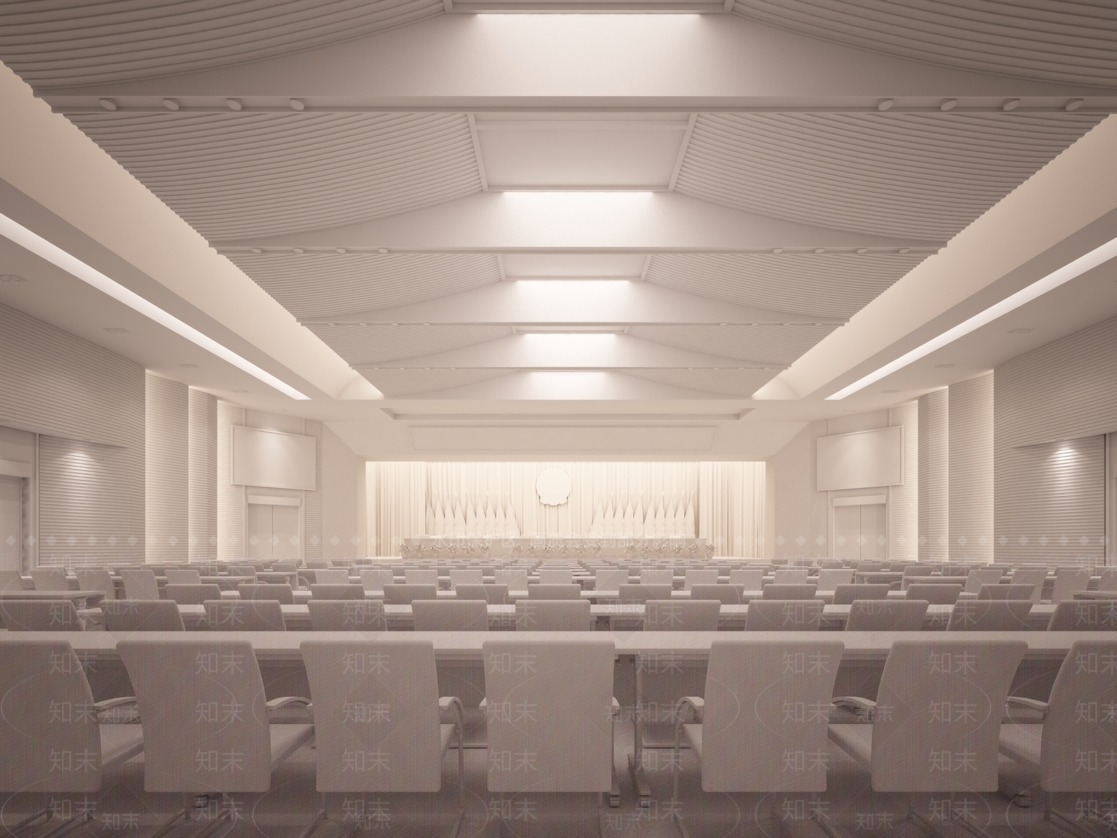 现代党建会议室3D模型下载【ID:1104386348】
