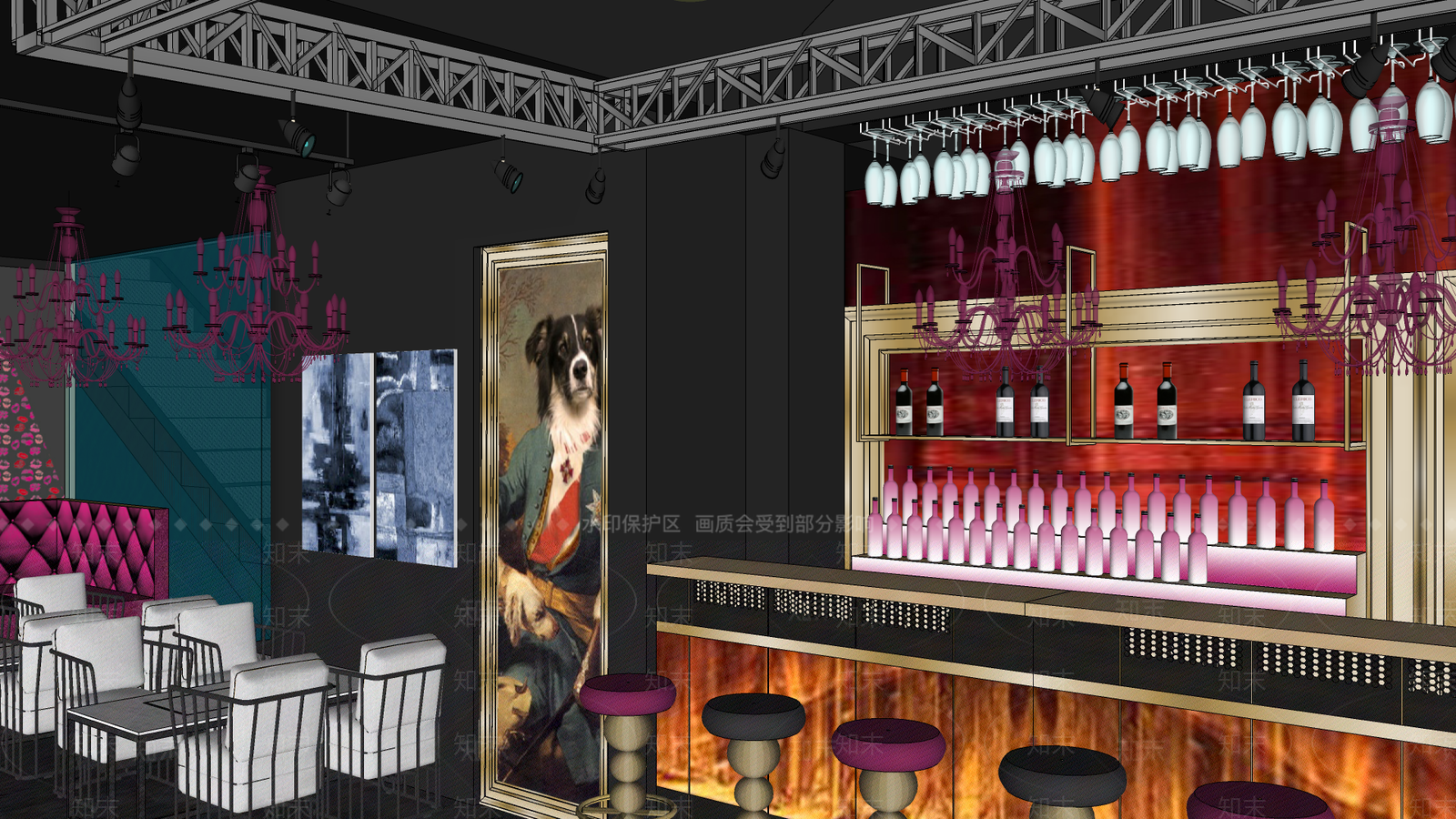 欧式酒吧SU模型下载【ID:1104390192】