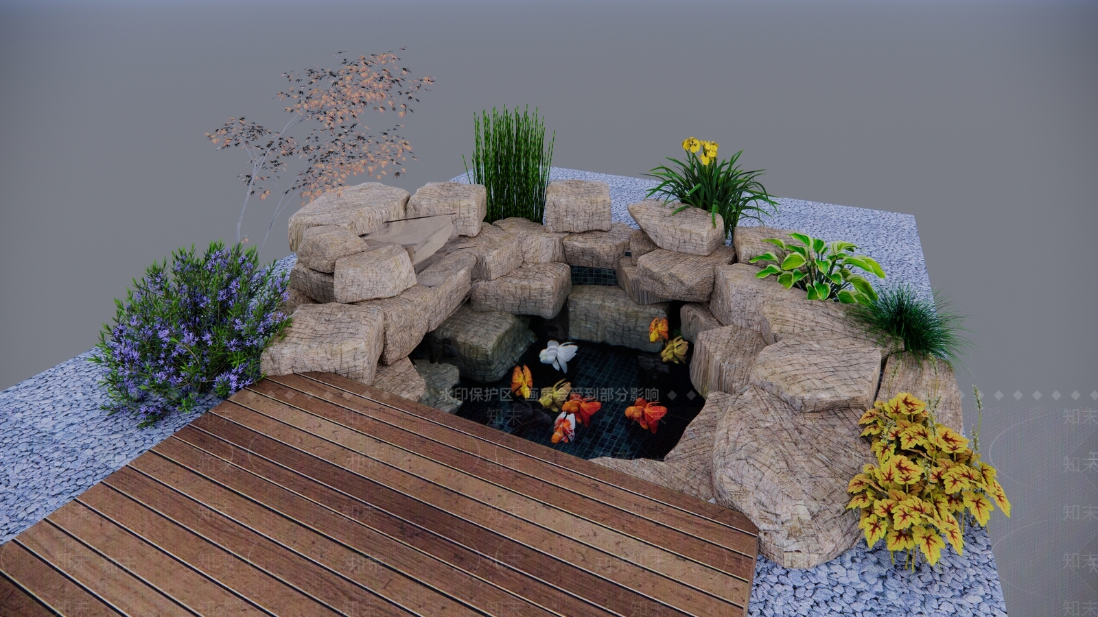 中式景观小品SU模型下载【ID:1104390810】