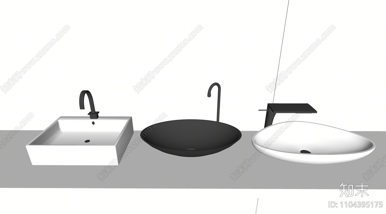 洗面盆SU模型下载【ID:1104395175】