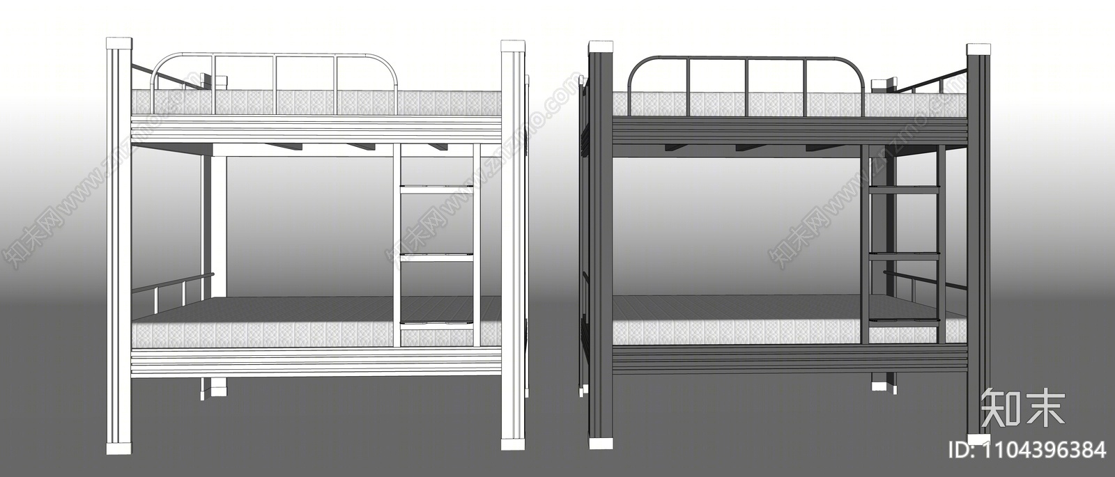 现代上下铺SU模型下载【ID:1104396384】