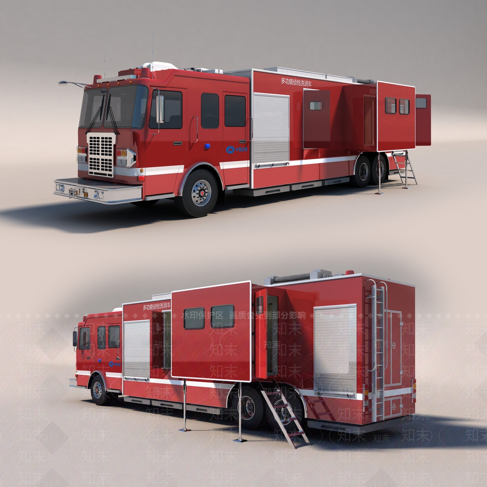 现代消防车3D模型下载【ID:1104399506】