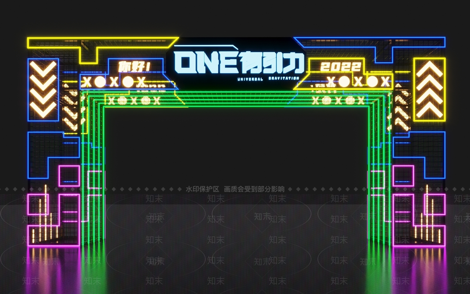 工业风美陈3D模型下载【ID:1104413952】