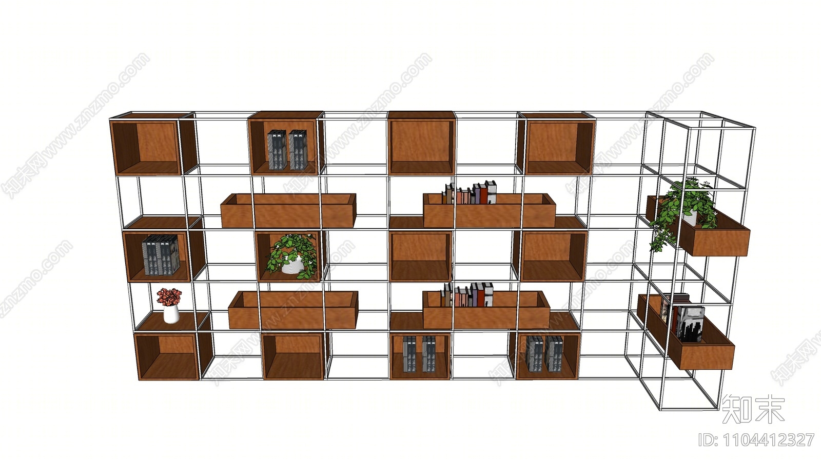 现代装饰架SU模型下载【ID:1104412327】