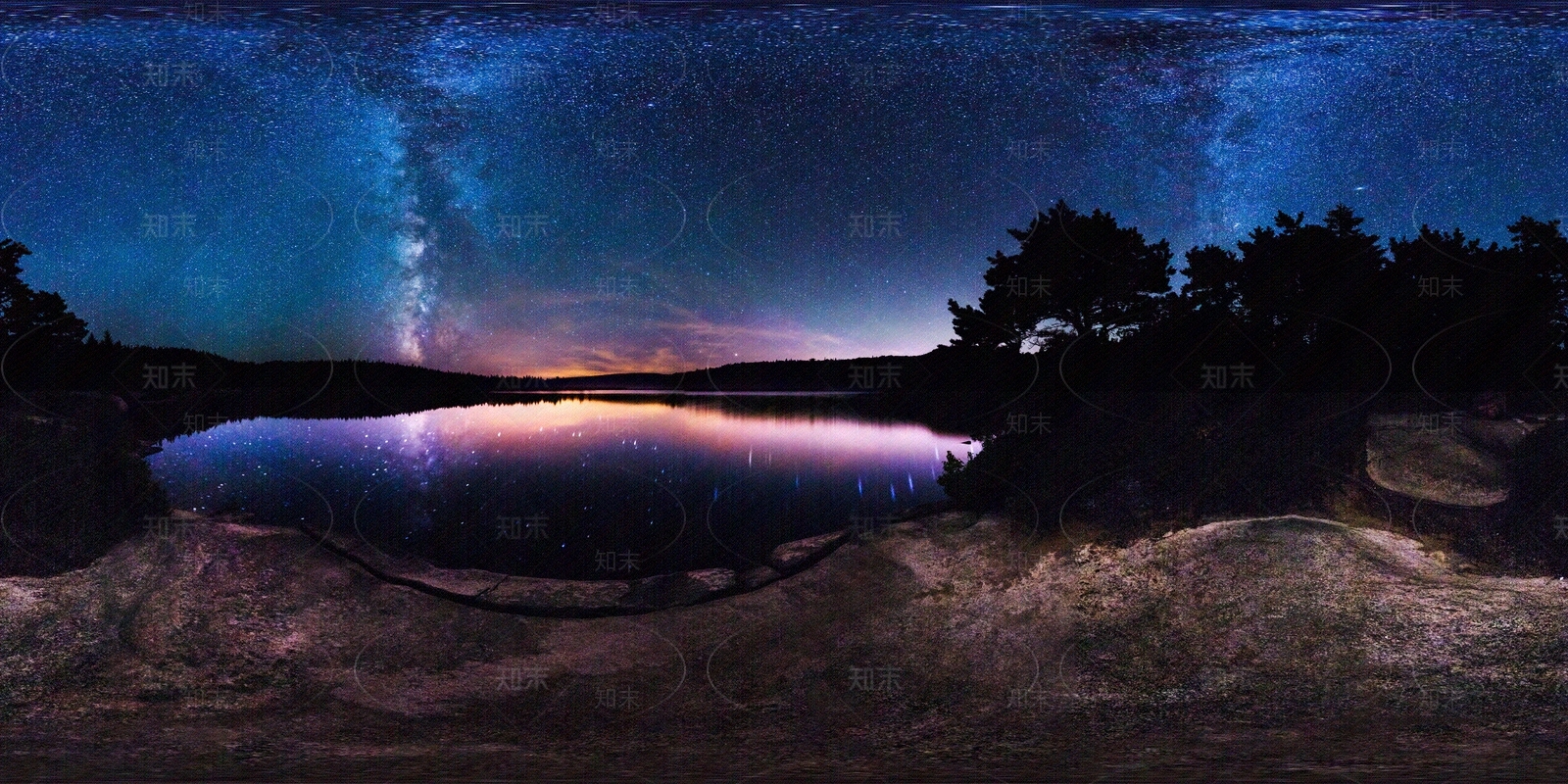 HDR湖岸星空夜景贴图下载【ID:1104415935】