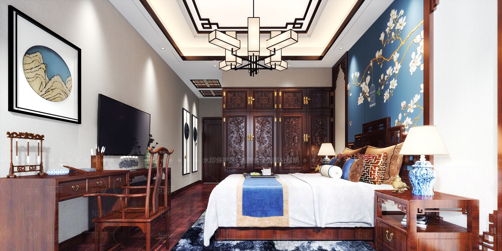 中式玄关3D模型下载【ID:1221439722】