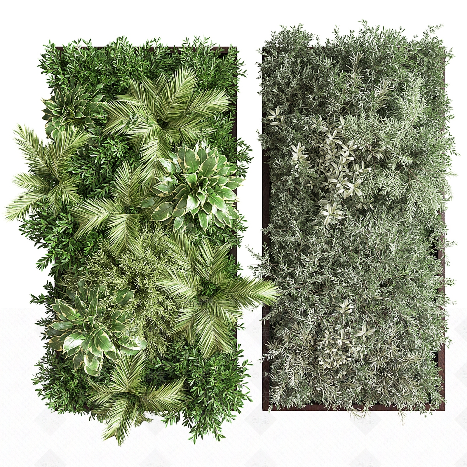 现代绿植墙3D模型下载【ID:1104420498】