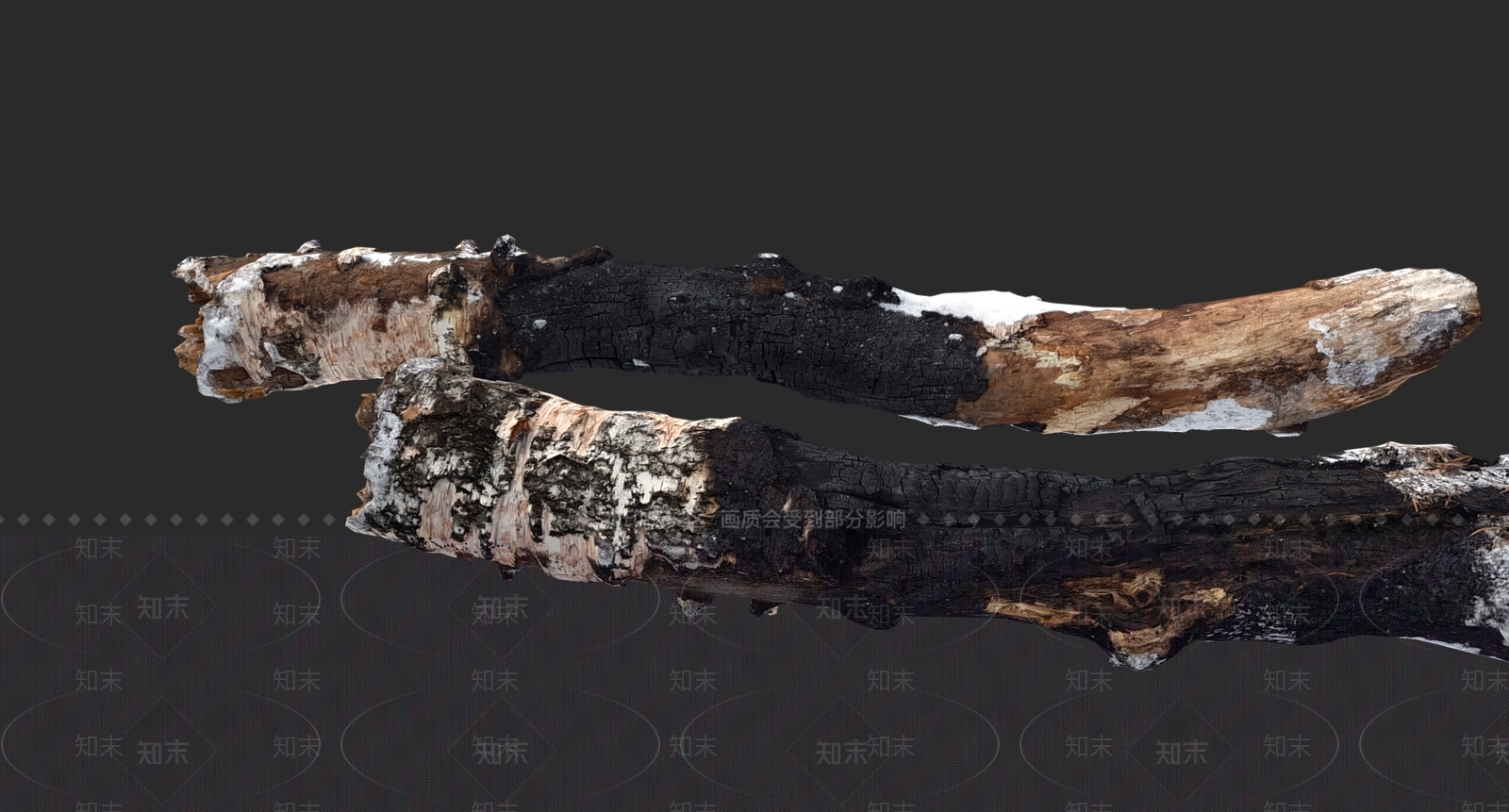 现代烧毁的树枝3D模型下载【ID:1104420936】