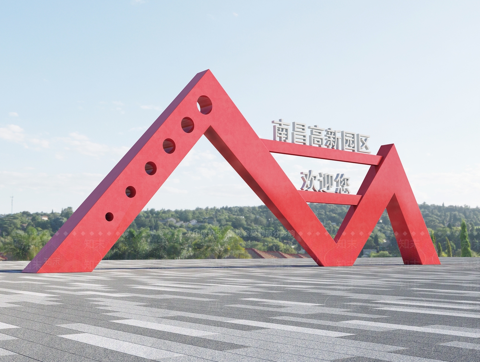 新中式城市雕塑小品3D模型下载【ID:1104424907】