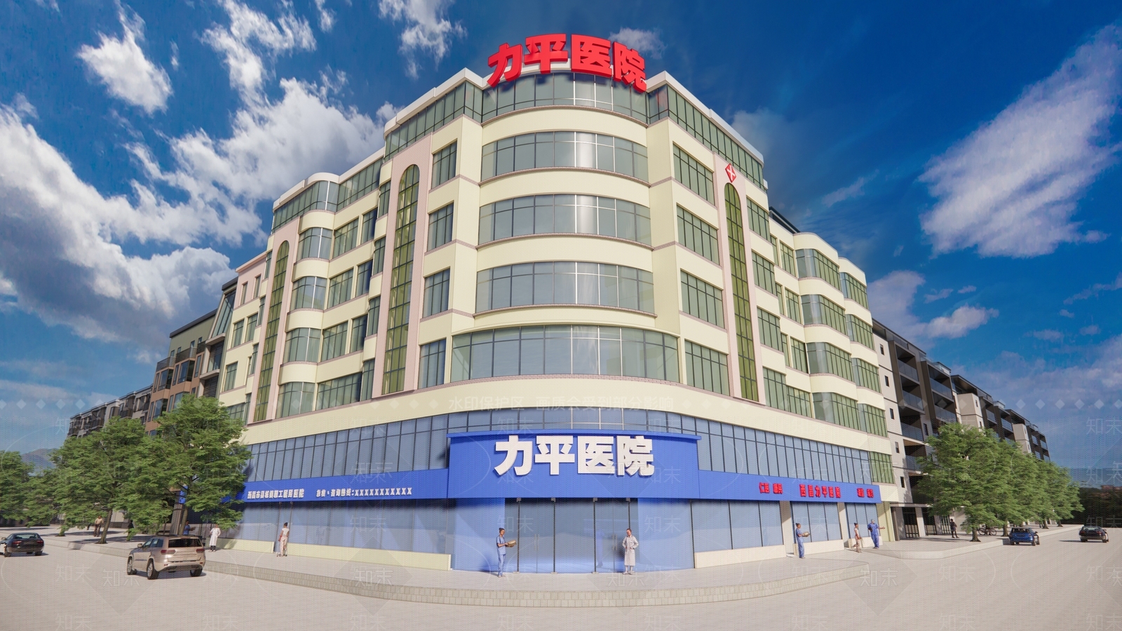 现代医疗建筑SU模型下载【ID:1104425607】