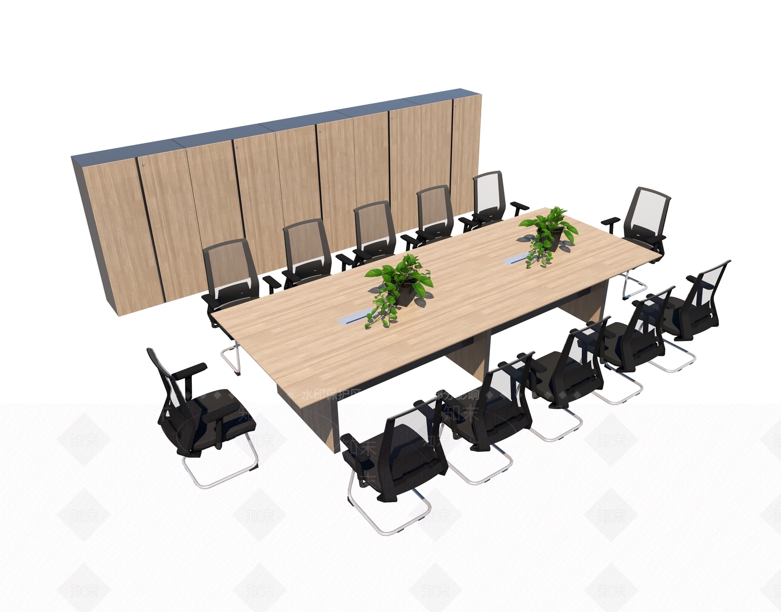 现代会议桌SU模型下载【ID:1104427679】