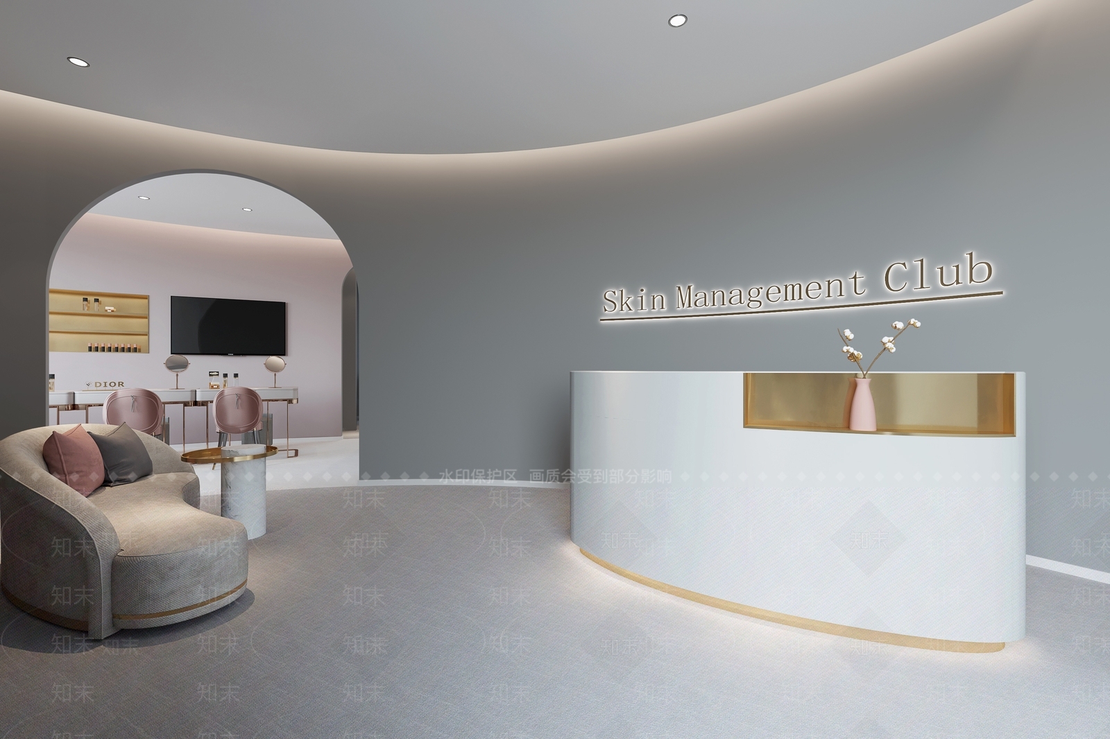 现代美甲店前台3D模型下载【ID:1104427860】