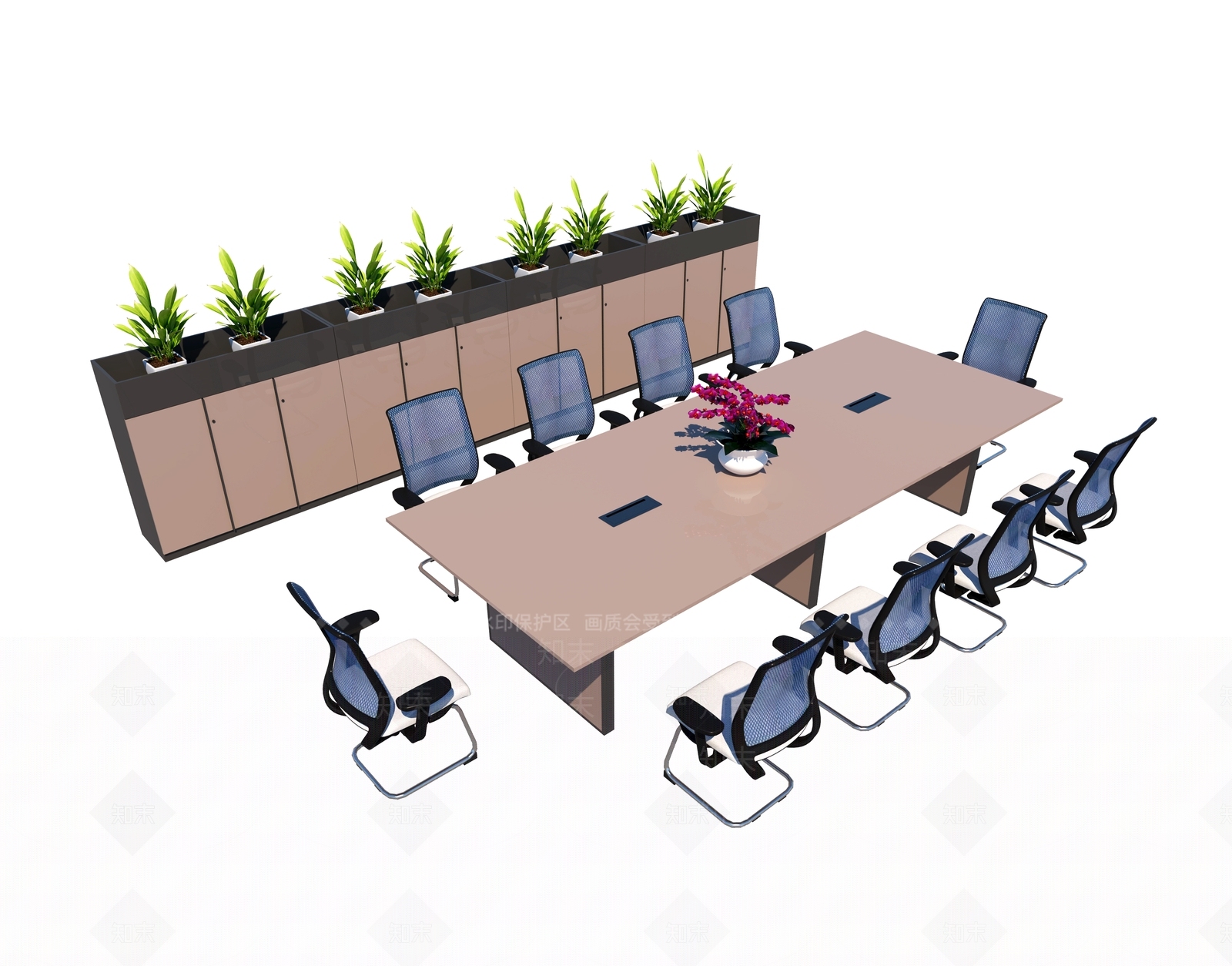 现代会议桌SU模型下载【ID:1104427709】
