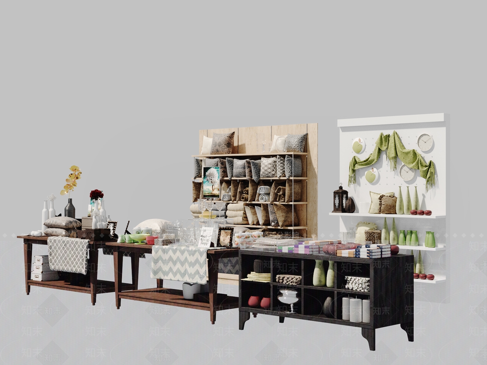 现代家居展示架3D模型下载【ID:1104430207】
