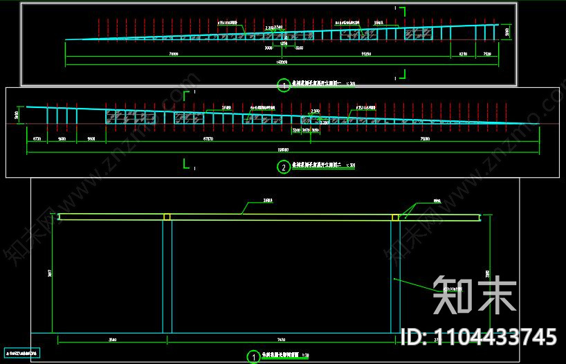 景观园林公园节点造型休闲廊架施工图cad施工图下载【ID:1104433745】