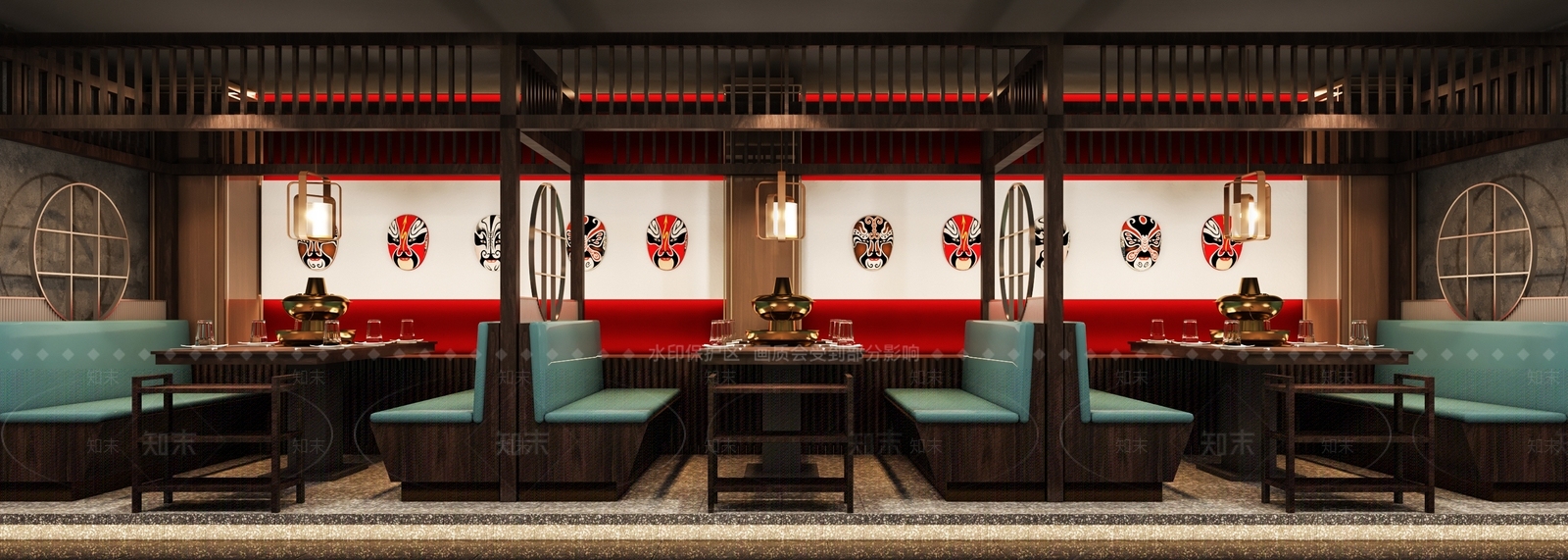 新中式中餐厅3D模型下载【ID:1221513204】