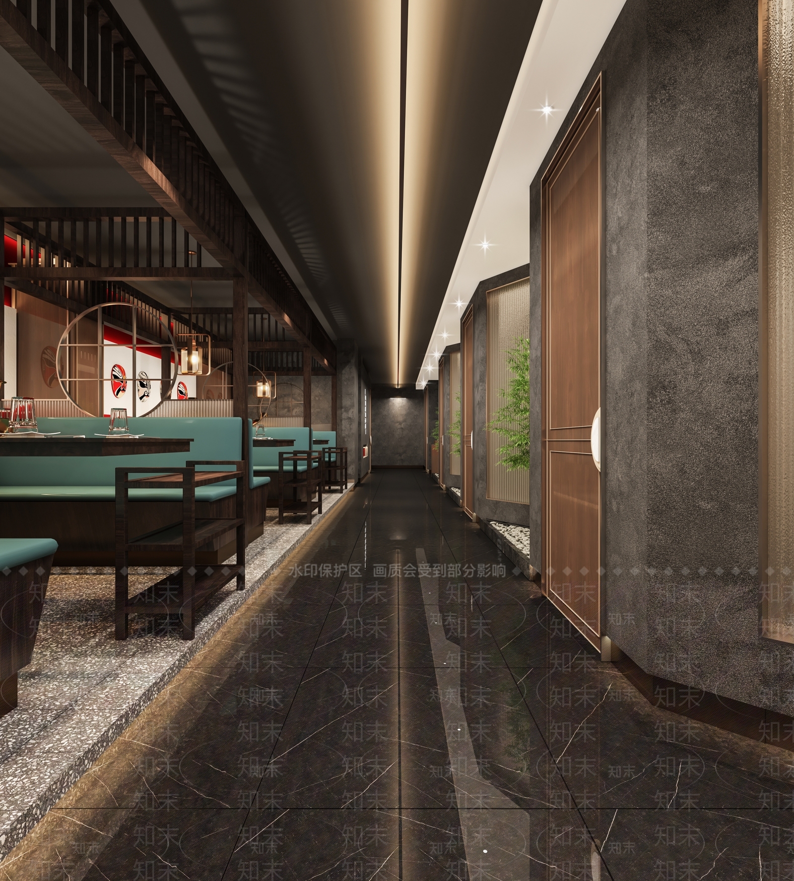 新中式火锅店3D模型下载【ID:1104441279】