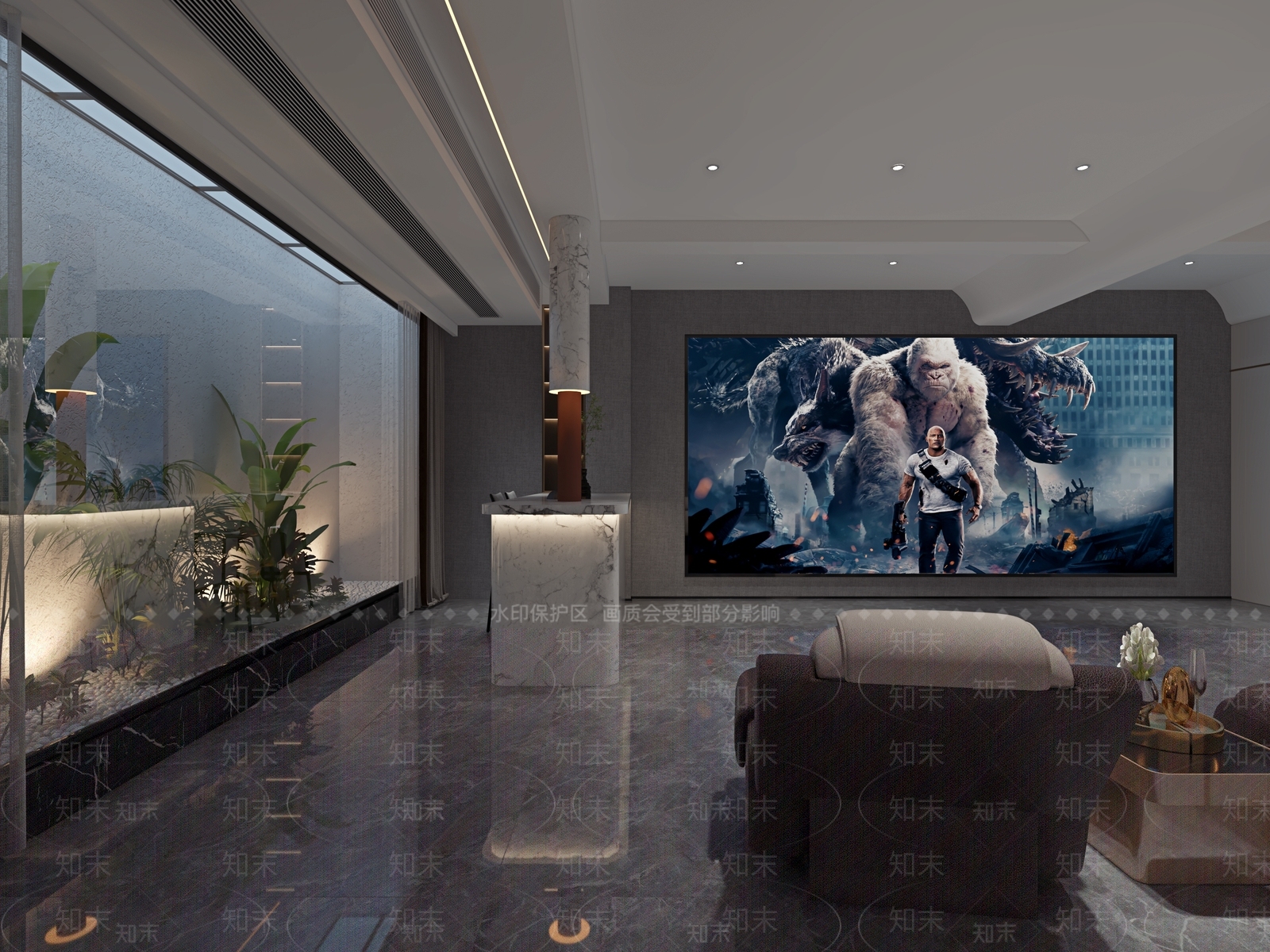 现代家居影音室3D模型下载【ID:1104444355】