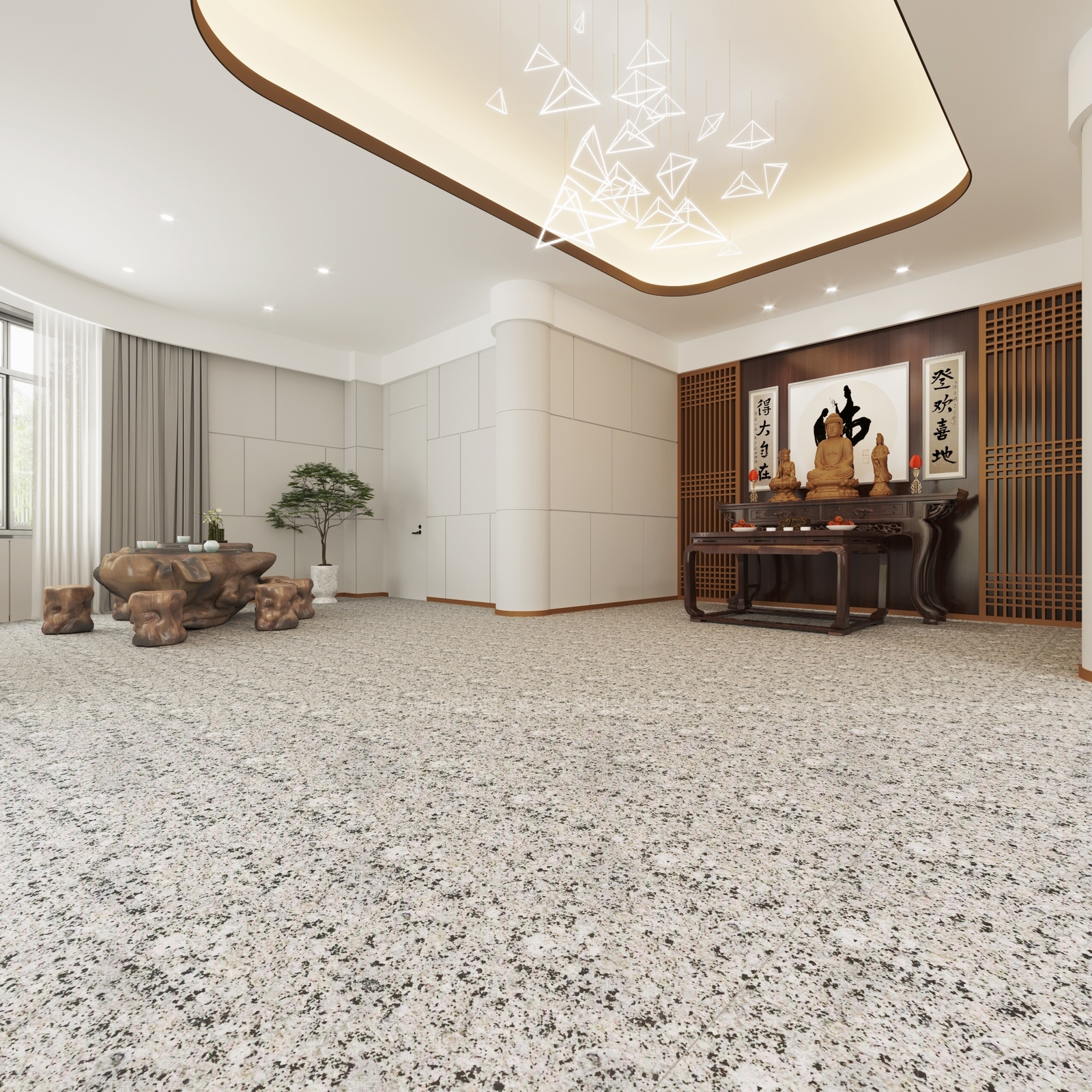 新中式茶水间3D模型下载【ID:1104446938】