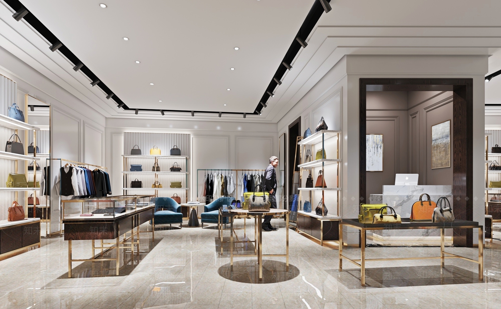 简欧服装鞋店3D模型下载【ID:1104451767】