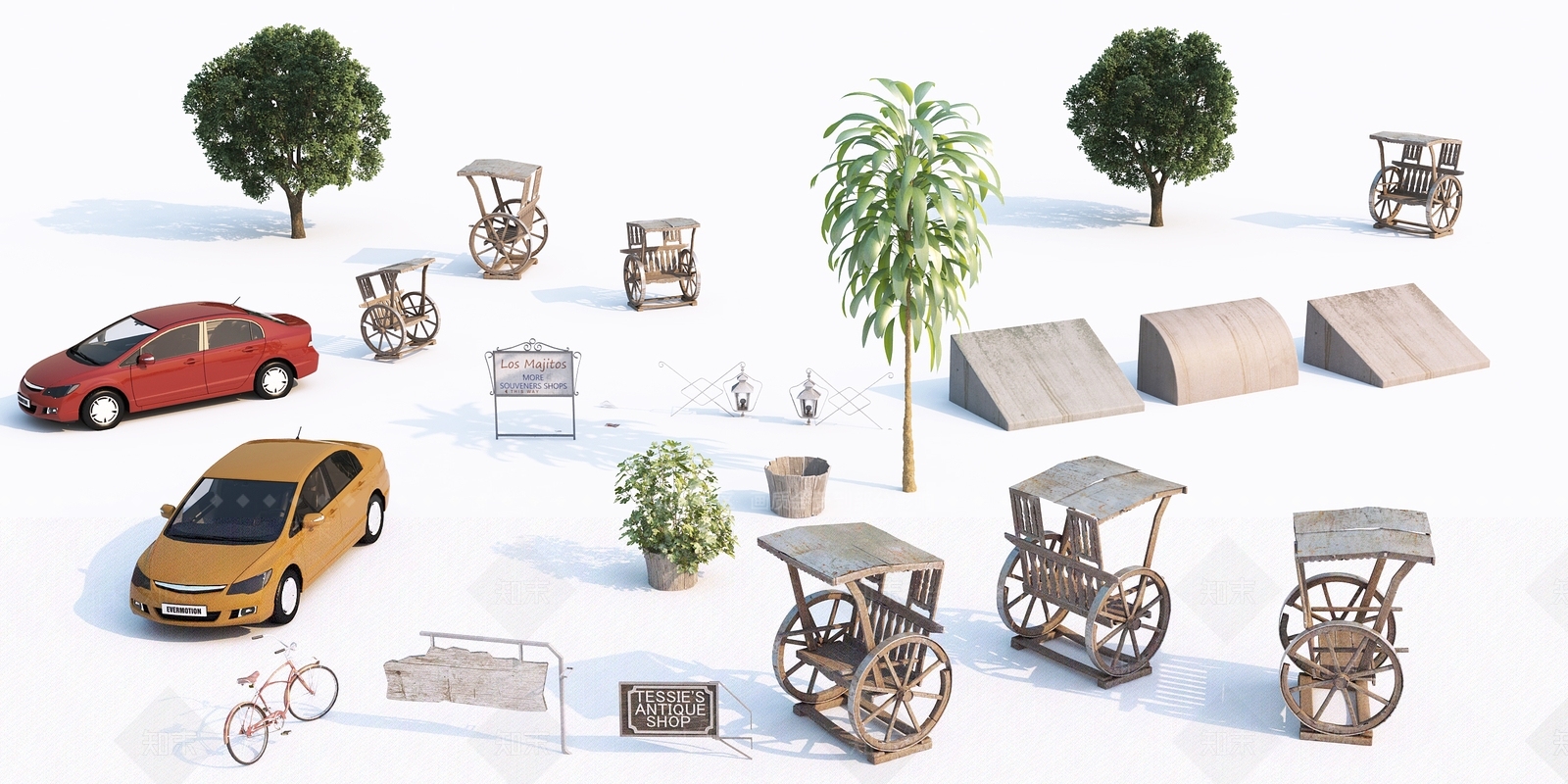 现代景观小品3D模型下载【ID:1104455206】