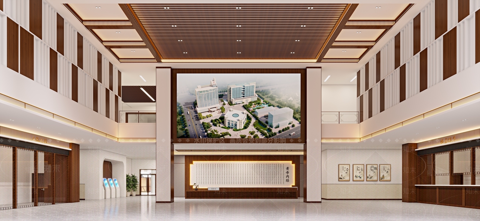 新中式医院大堂3D模型下载【ID:1104471921】