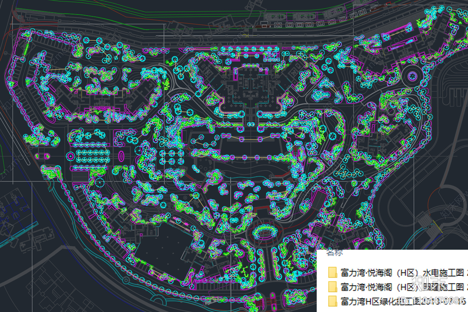 居住区景观施工图cad施工图下载【ID:1104479086】