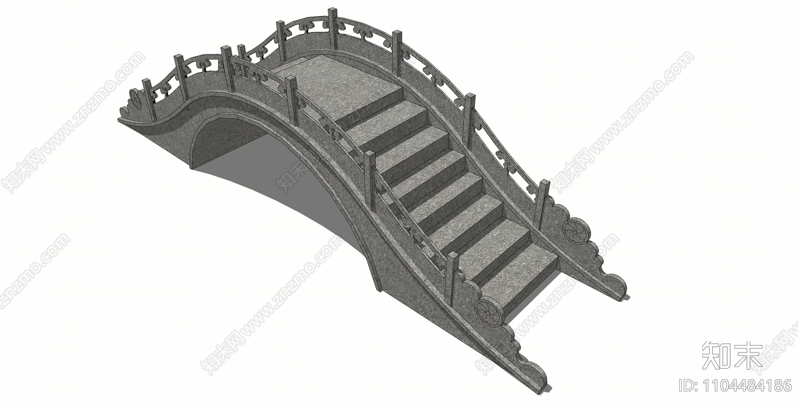 新中式景观桥SU模型下载【ID:1104484186】