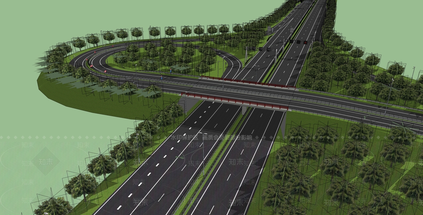 现代道路SU模型下载【ID:1104484488】