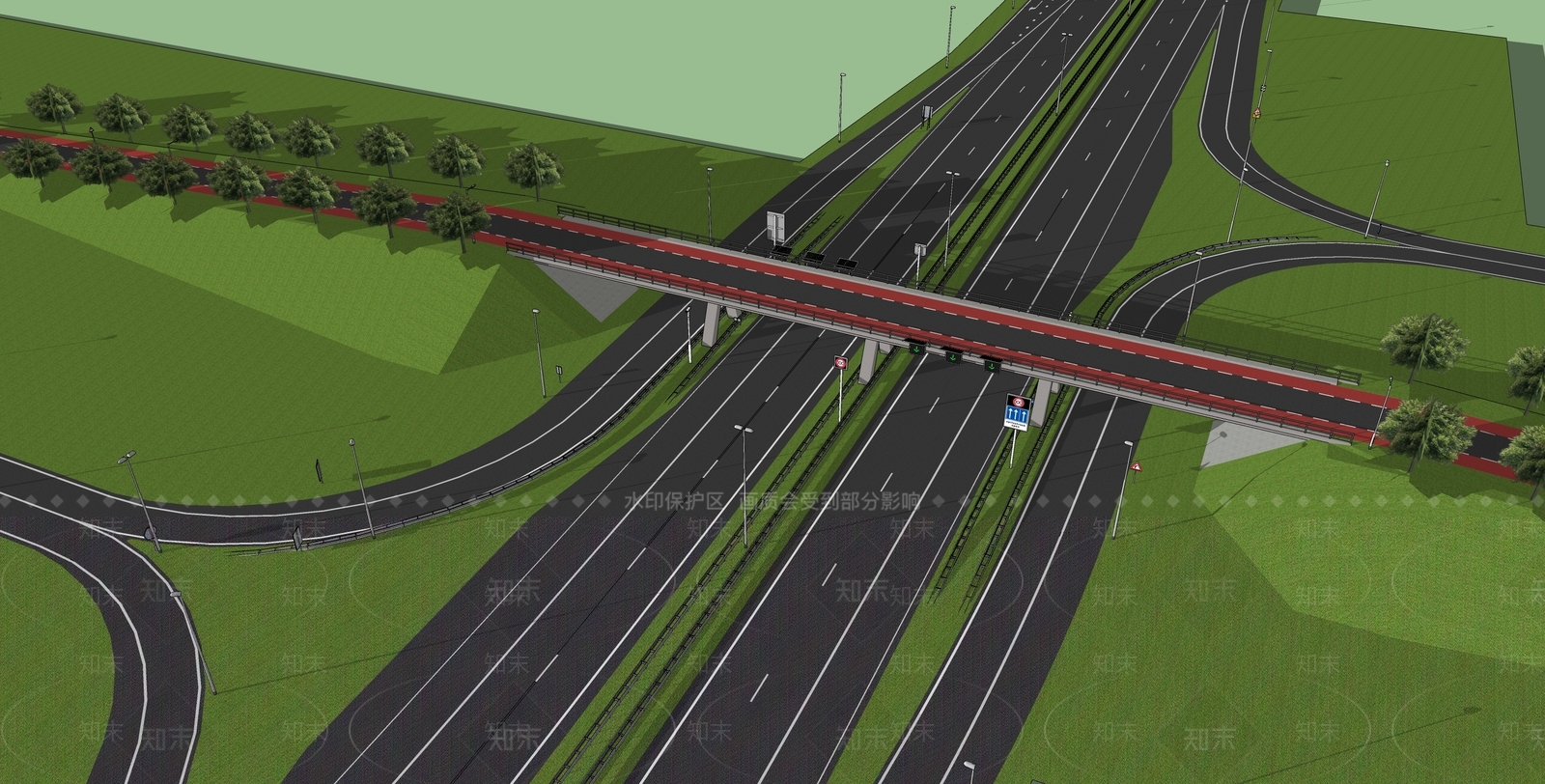 现代道路SU模型下载【ID:1104484519】