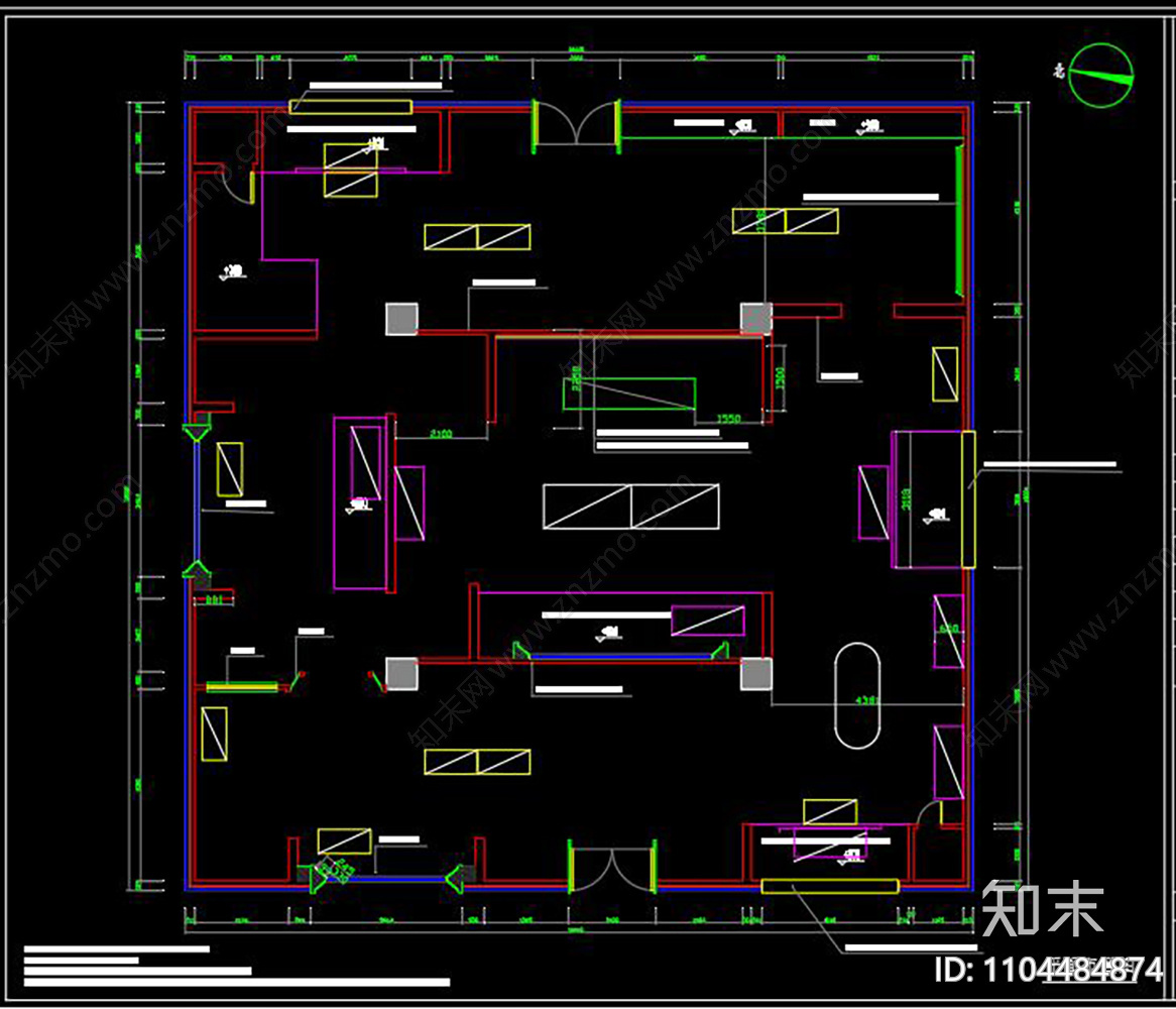 灯具展厅CAD施工图下载【ID:1104484874】