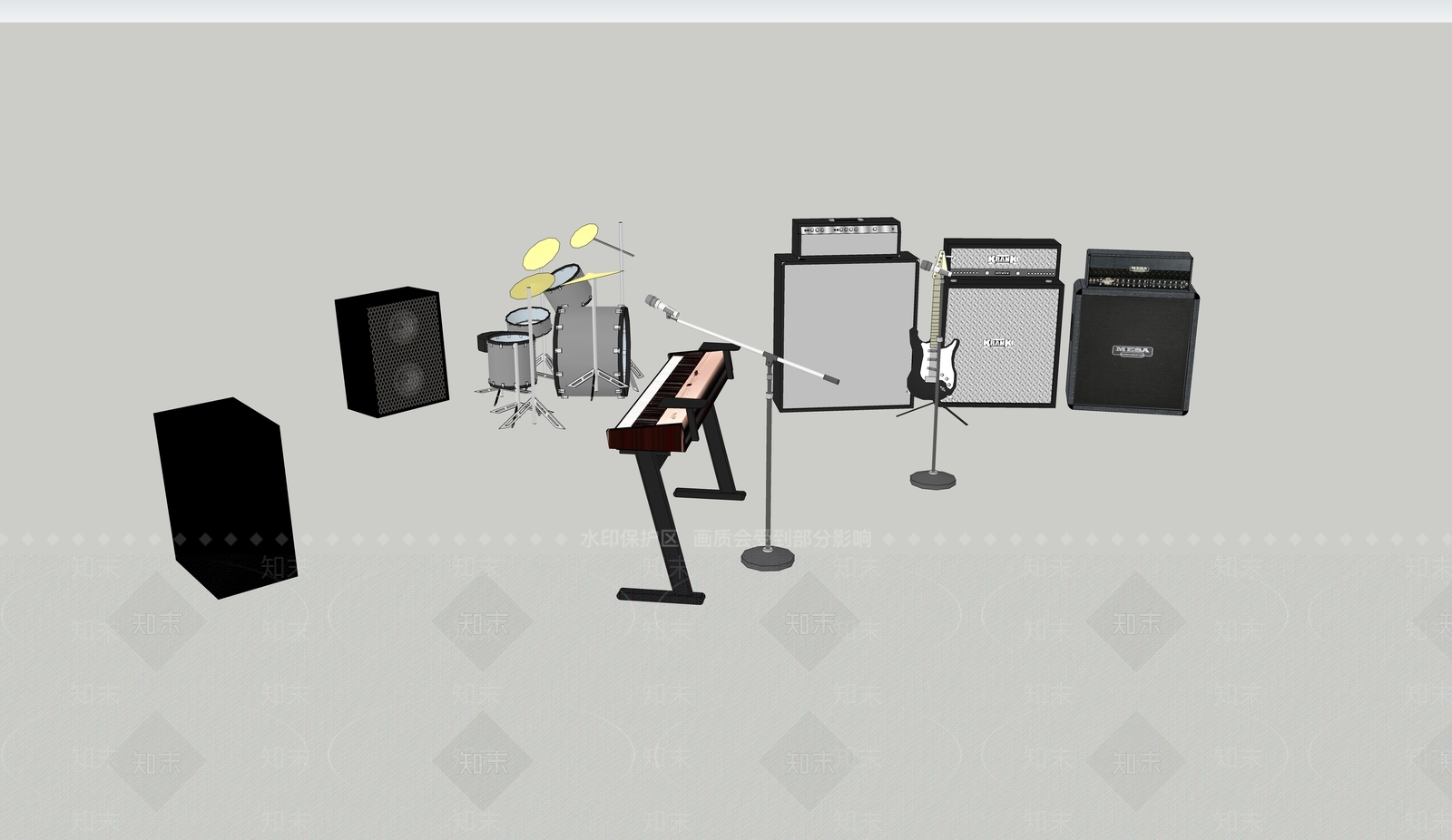 现代乐器SU模型下载【ID:1104485157】