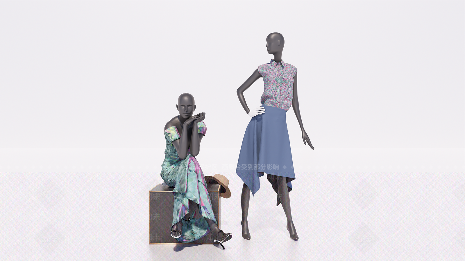现代服装店模特SU模型下载【ID:1104491181】