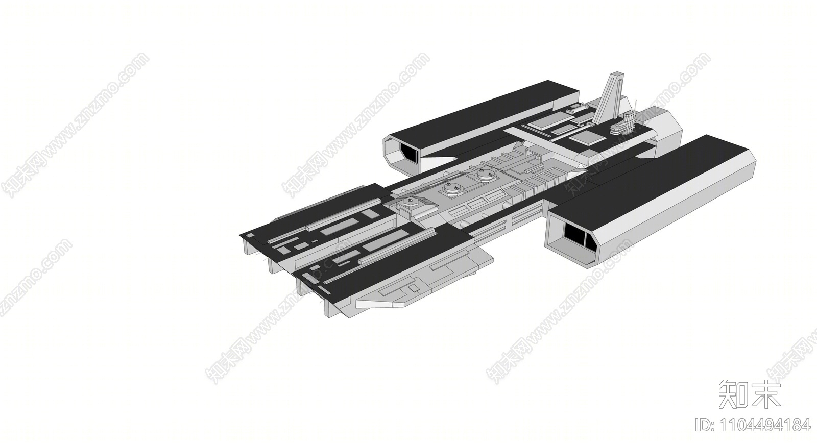 现代太空战舰SU模型下载【ID:1104494184】