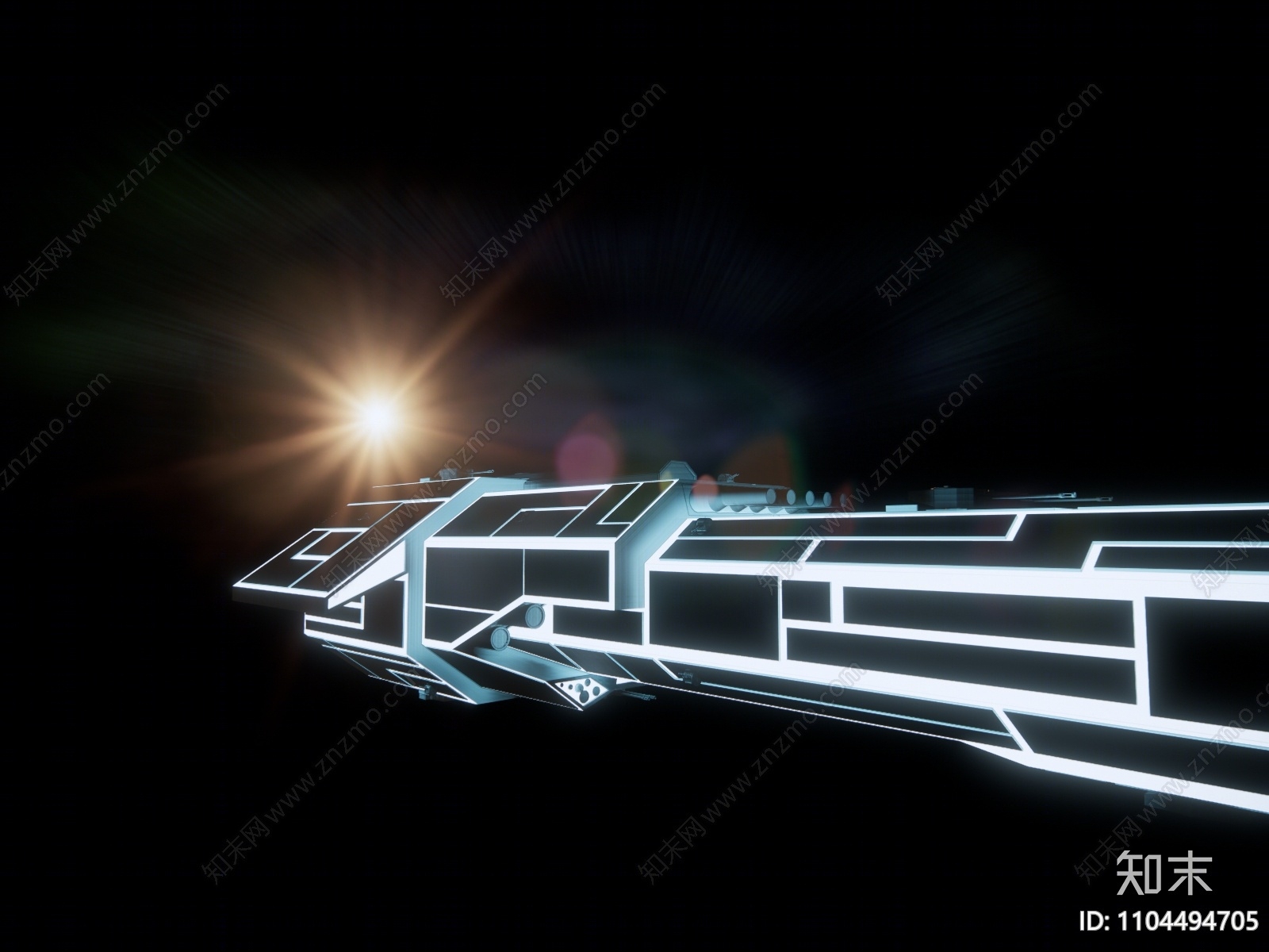 现代太空战舰SU模型下载【ID:1104494705】