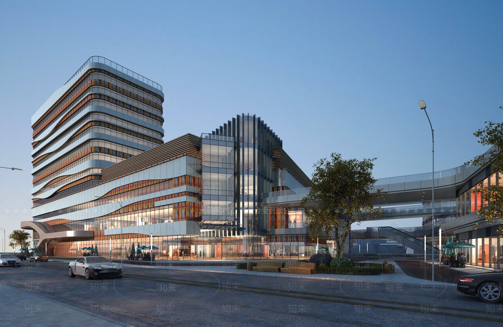 现代商业楼盘3D模型下载【ID:1104500012】