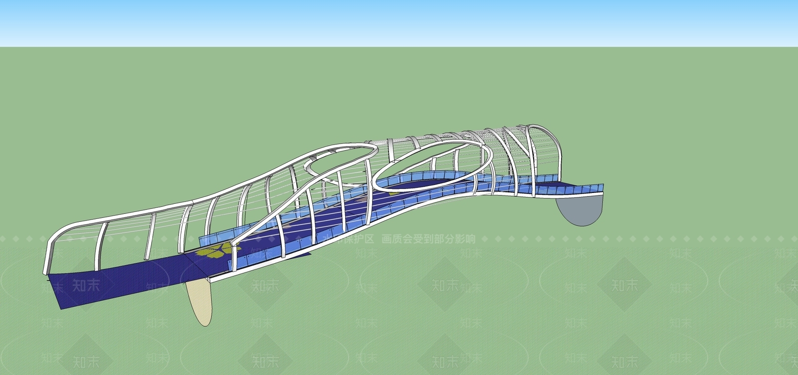 现代景观桥SU模型下载【ID:1104506792】