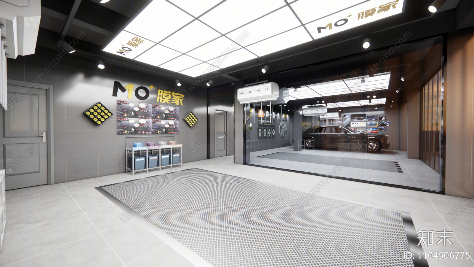 现代汽车修理店SU模型下载【ID:1104506775】