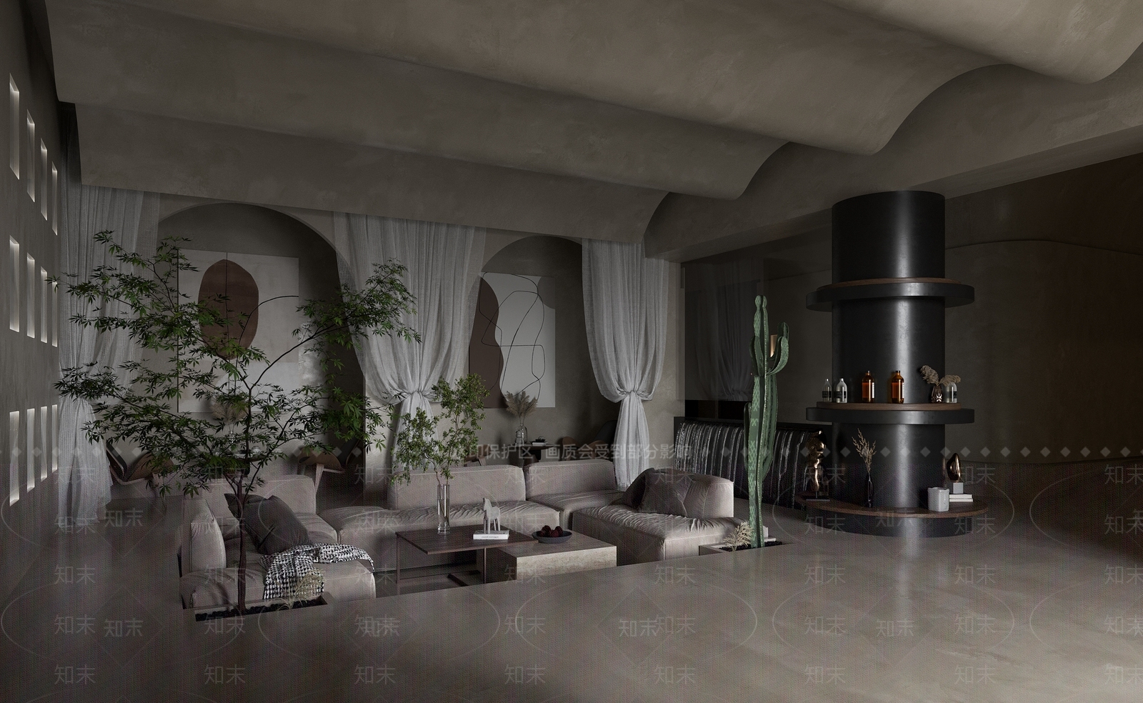 侘寂足浴会所休息区3D模型下载【ID:1104509552】