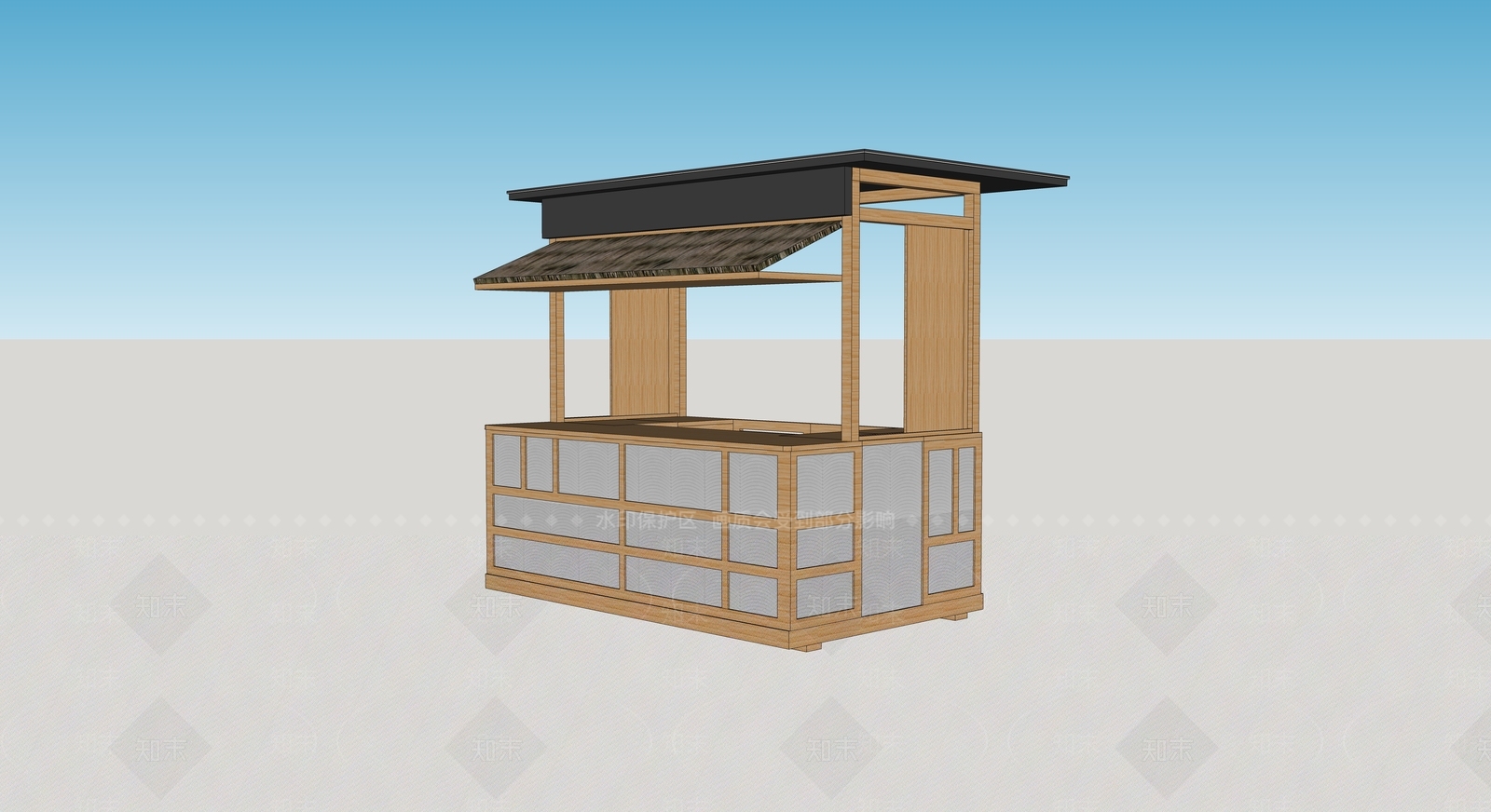 现代摊位SU模型下载【ID:1104511339】