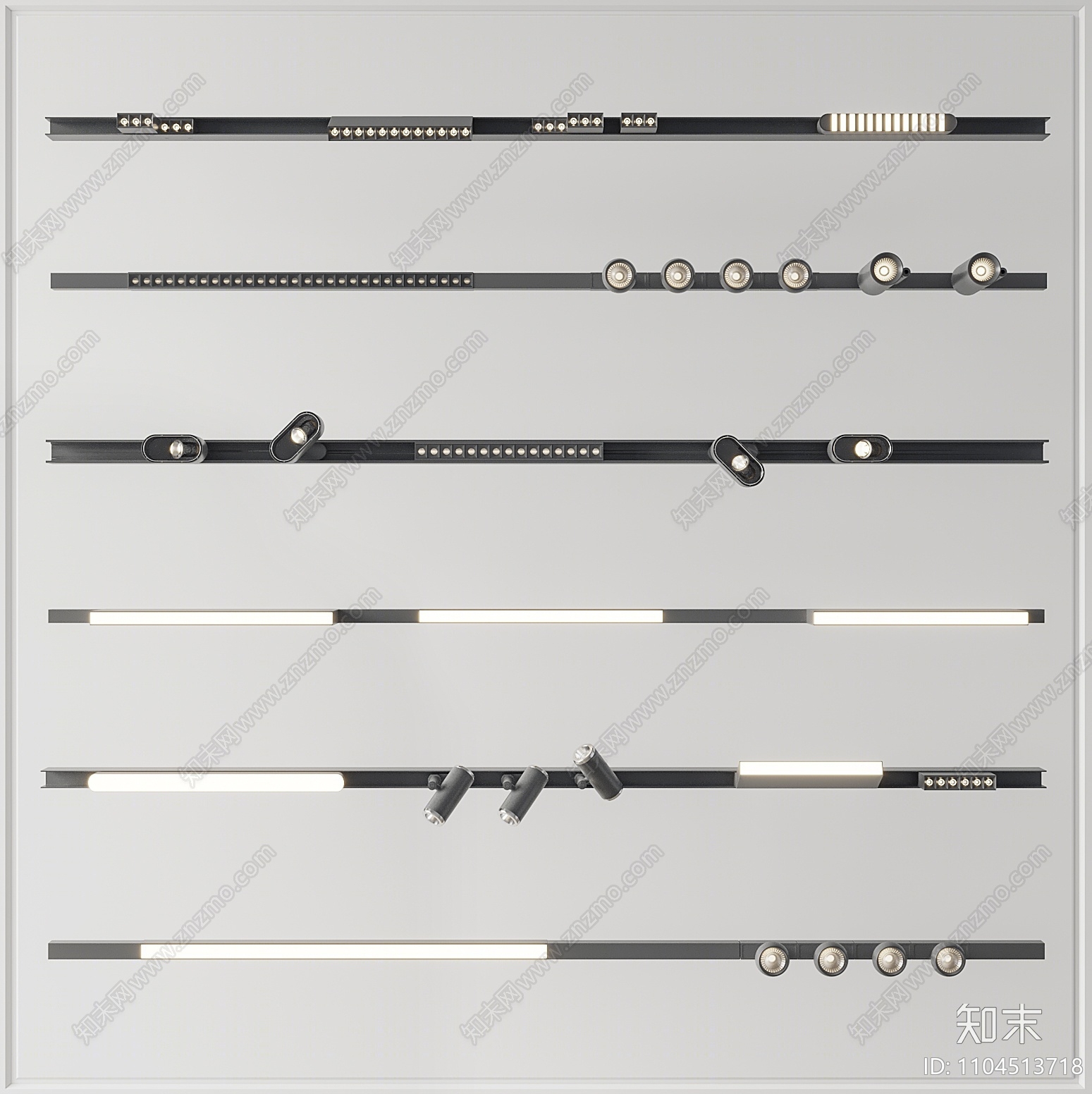 现代筒灯射灯3D模型下载【ID:1104513718】