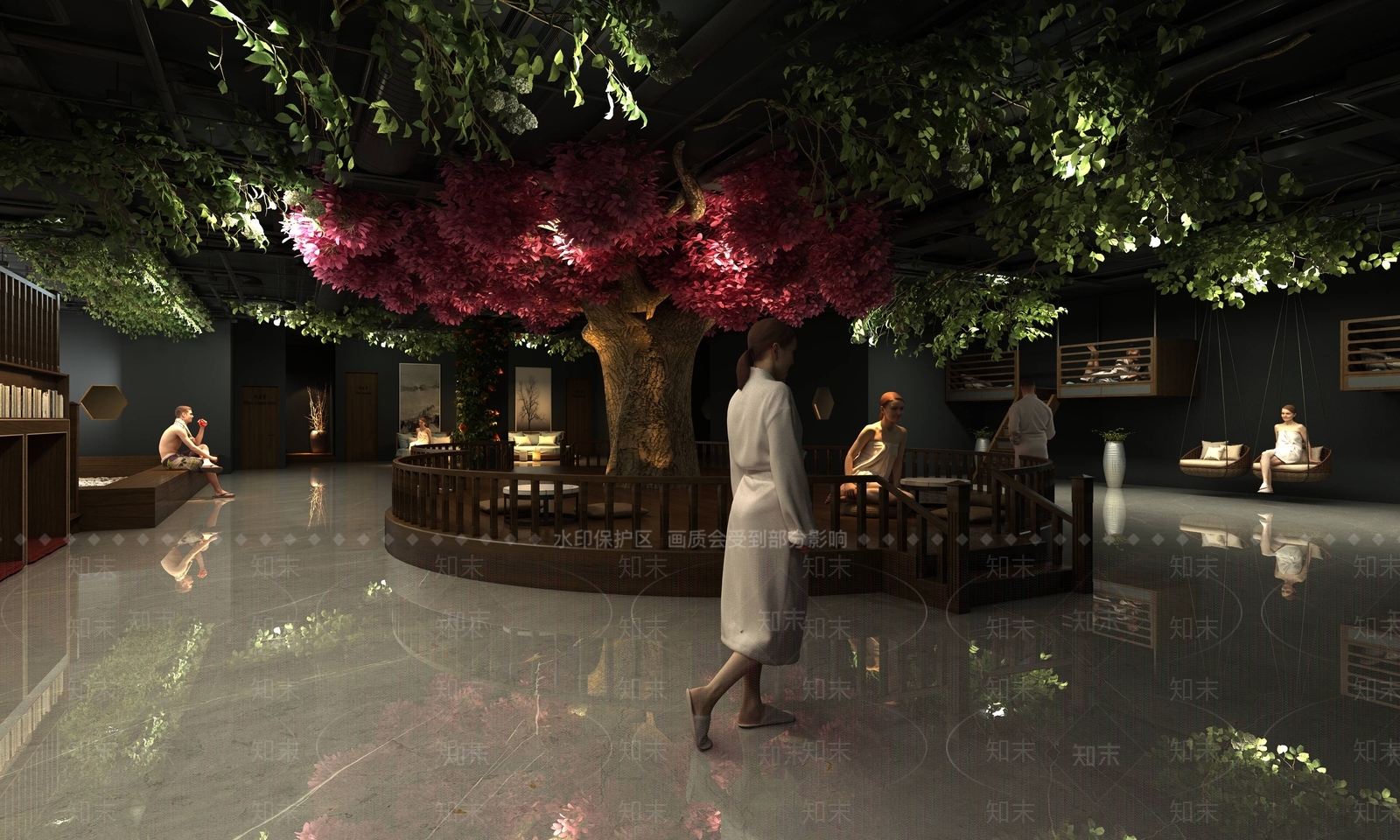 现代足浴会所休息大厅3D模型下载【ID:1104514490】
