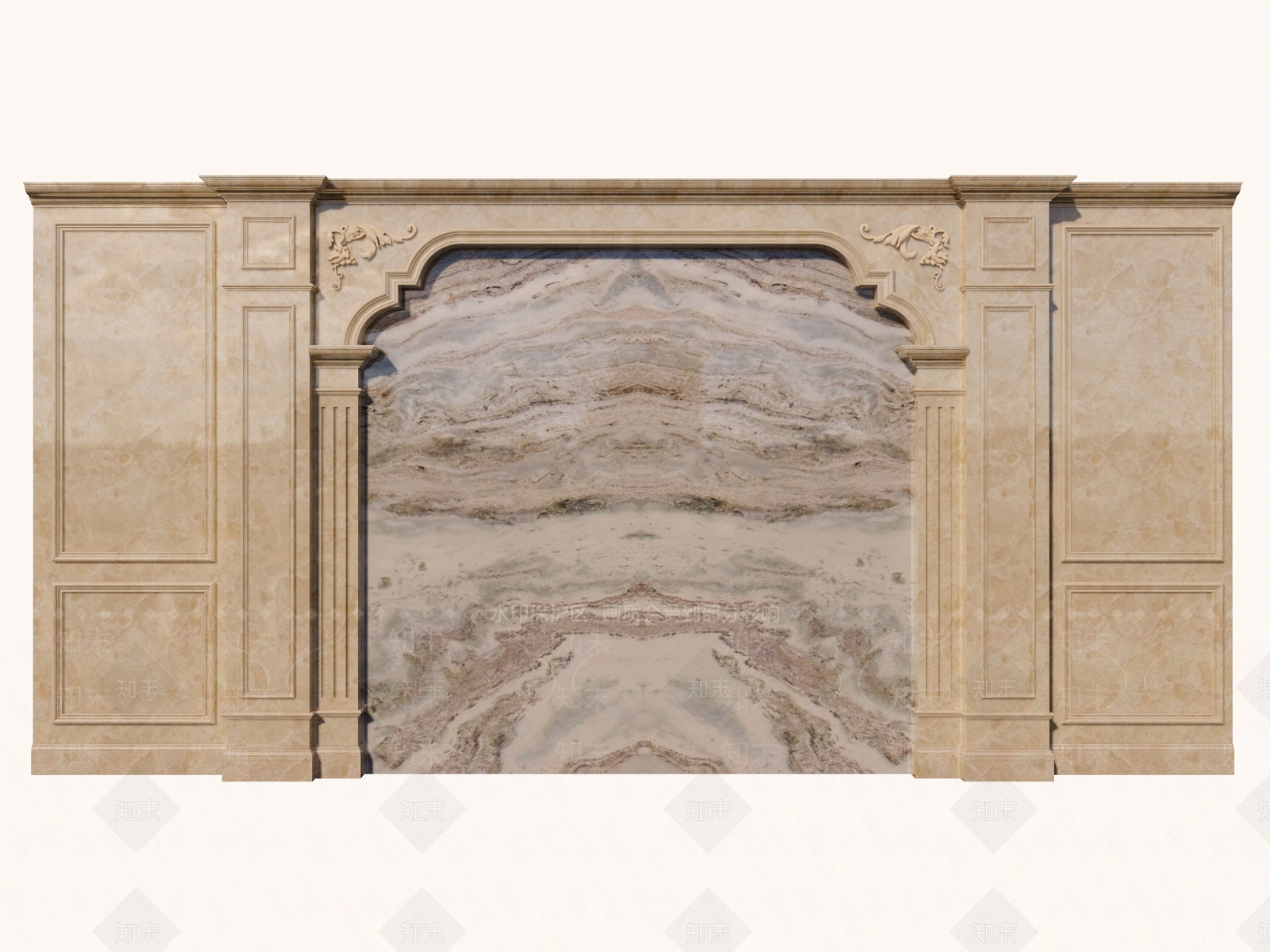 欧式电视墙SU模型下载【ID:1104515203】