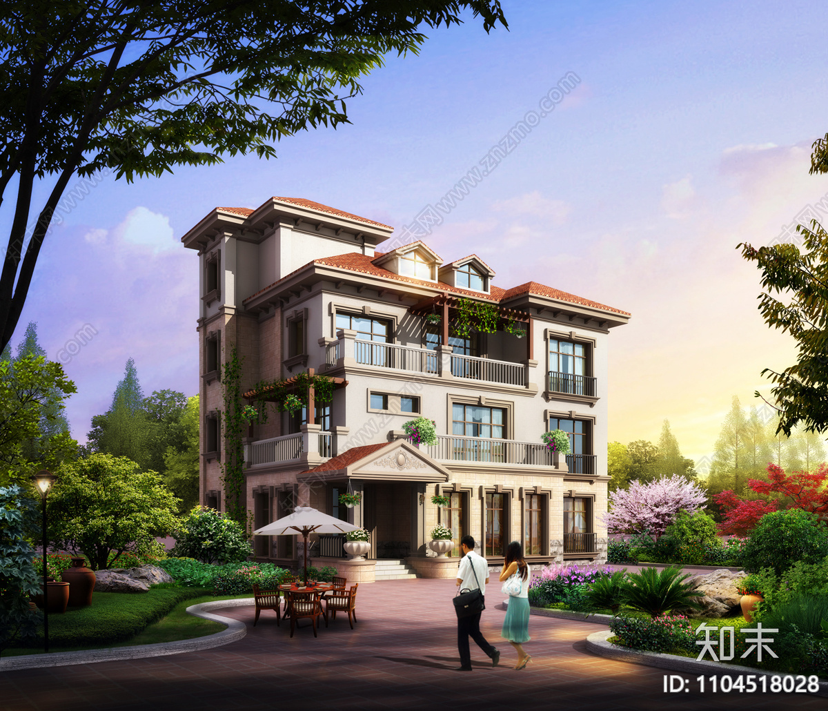 现代简约自建别墅施工图下载【ID:1104518028】