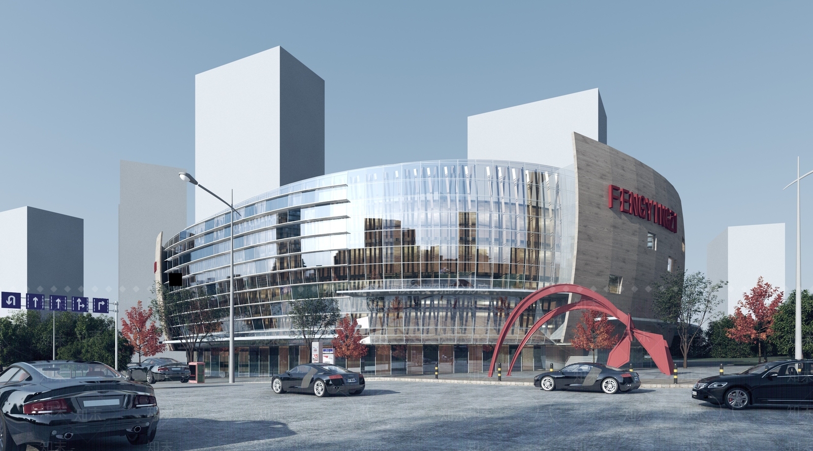 现代商场建筑外观3D模型下载【ID:1104524848】