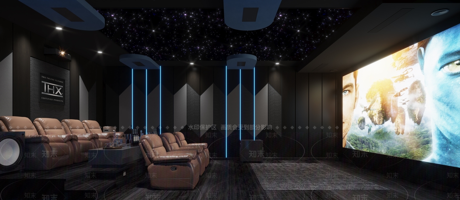 现代影音室3D模型下载【ID:1104524734】