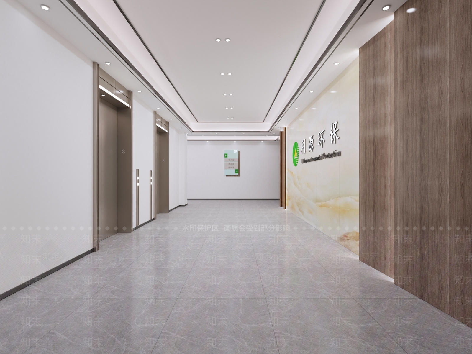 现代电梯间过道3D模型下载【ID:1104526455】